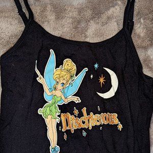 Ladies Black Disney Tinkerbell Mischievous Sleepwear Size Large